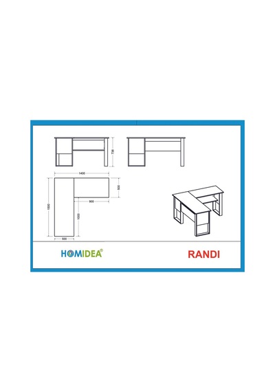 Randi Çalışma Masası Beyaz - Beyaz