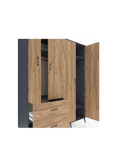 Kronos Gardrop 4 Raflı 2 Çekmeceli 2 Askılı 176x59x221 Antrasit-çam Çam Kronos Gardrop 4 Raflı 2 Çekmeceli 2 Askılı 176x59x221 Antrasit-çam Çam