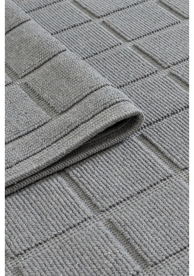 Koza Home Medea Gri 2li Pamuk Kare Desenli Banyo Paspas Takımı 60x100 60x50 Gri