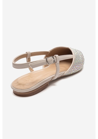 Luvi Shoes Rexton Bej Taşlı Kadın Sandalet