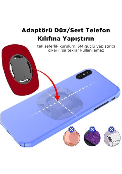 Bisiklet Motosiklet Telefon Tutucu 360 Dönebilen Gidon Bisiklet Telefon Tutucu Kırmızı