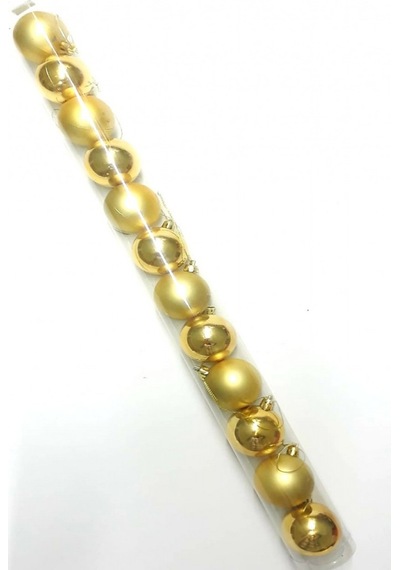 Gold Renk 5 Cm Yılbaşı Çam Ağacı Süsleme Cici Topu 12 Adet