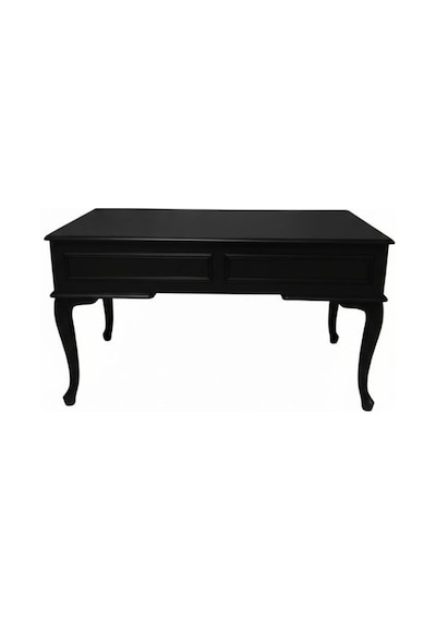 Throne Fransız Still Çekmeceli Ahşap Çalışma Masası 75x140 Siyah