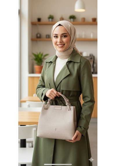 Just Polo Kadın Su Geçirmez Ayarlanabilir Askılı Büyük Boy Lüks Omuz Çantası Shoulder Bag Ebat: 27 X 30 Cm Taş 91755357