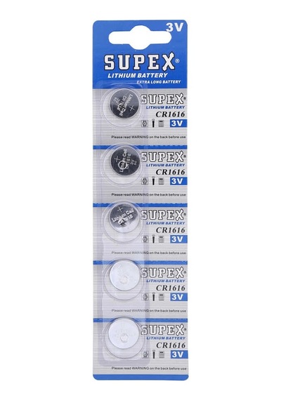 Cr1616 1616 Boy Lityum Düğme Pil, 3 Volt, 5 Li Kart