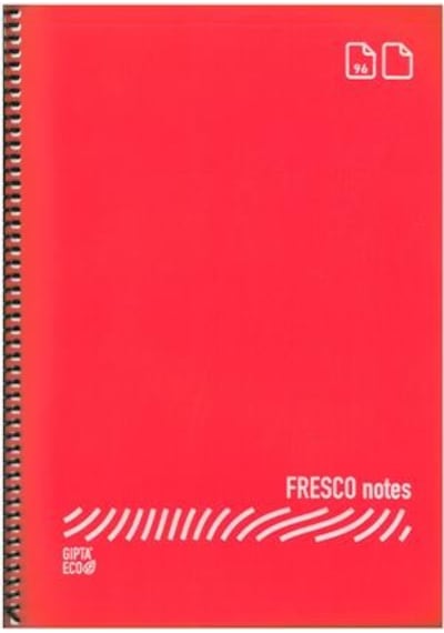 Gıpta Fresco Spiralli Plastik Defter A4 120 Yp Kareli Kırmızı