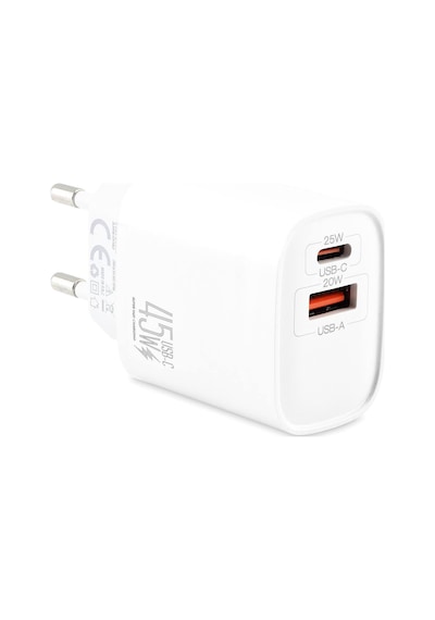Usb Type-c Çift Çıkışlı Hızlı Şarj Adaptörü 45w Beyaz Nd1013 Evimdeyokyok