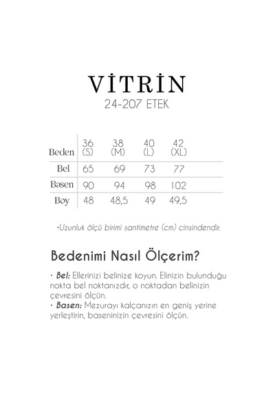 Vitrin Beli Lastikli Süet Etek Kahve