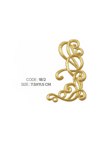 Ütü İle Yapışan Altın İşlemeli Motif Patch En :7.5 Cm Boy:11.5 Cm 1 Adet - 691780449 Diğer