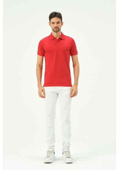 Classıc Pamuk Regular Comfort Erkek Polo Yaka Tişört Kırmızı