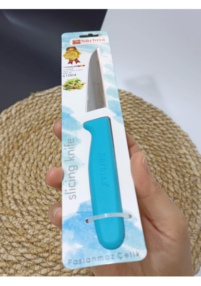 Sürmene 61004 Mutfak Bıçağı 9,50 Cm Turkuaz Çok Renkli