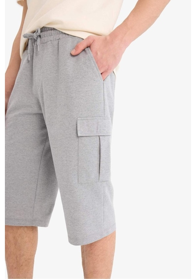 DeFacto Slim Fit Dar Kesim Kargo Cepli Basic Düz Kapri Şort T4693AZ25SMGR210