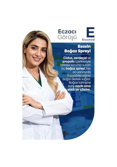 Esoxin Boğaz Spreyi 25 Ml Cistus, Zerdeçal, Propolis İçerikli Boğaz Öksürük Sprey Bitkisel Koruma 2 Paketi