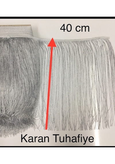 Püskül Saçak Gümüş Simli 40 Cm 1 Metre