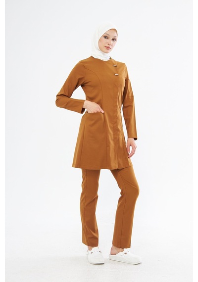 Elegance Santana Kadın Tesettür Takım - Camel Kahverengi