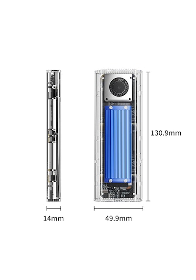 Orico Tcm2-u4 Thunderbolt 4 40gbps, Max. 4tb 2230/2280 M.2 Nvme Desteği, Led Gösterge, Dahili Fanlı, Şeffaf Şık Tasarım, Kolay Kurulum Tak Çalıştır, Type-c Disk Kutusu Tcm2-u4