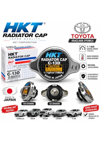 Toyota Araçlara Uyumlu  Hkt Marka Radyatör Kapağı 1996-2023 Model Uyumlu