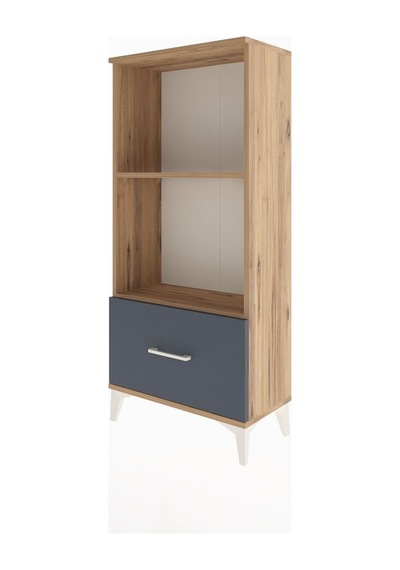 Arges Dolap Tek Raflı Tek Çekmeceli 60x30x134 Çam-antrasit Çam