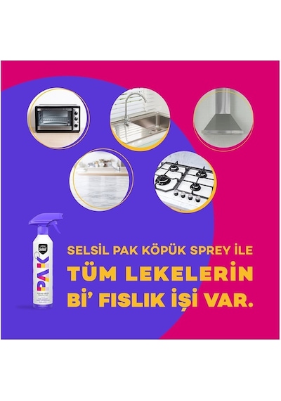 Selsil Pak Mucize Köpük Temizleyici Sprey 500 Ml X 2 Adet
