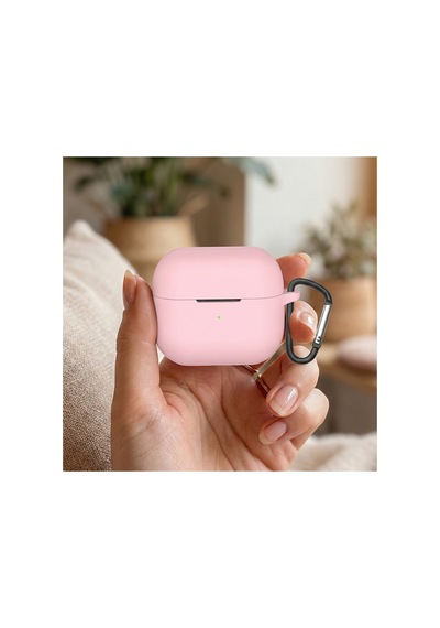 Samsung Galaxy Buds 3 Kılıf Askı Aparatlı Mat Silikon Pembe