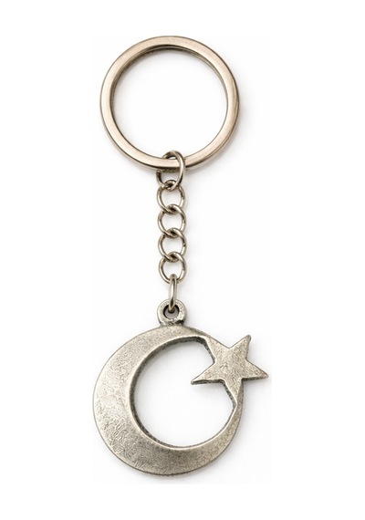 Moon Star Loop Ay Ve Yıldız Figürlü Gümüş Renk Unisex Metal Anahtarlık