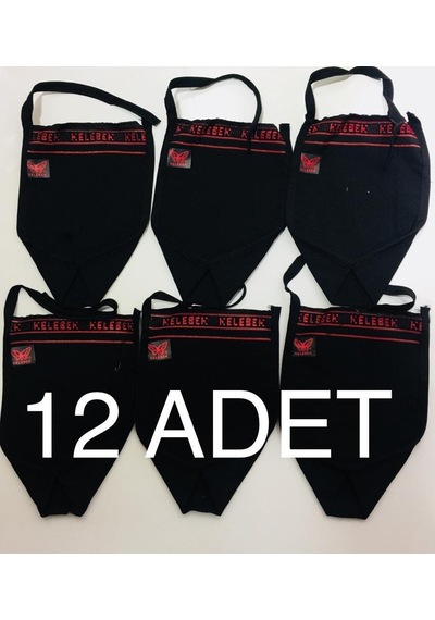Kelebek Siyah Kalın Hamam Kesesi Kıvrık 12 Adet