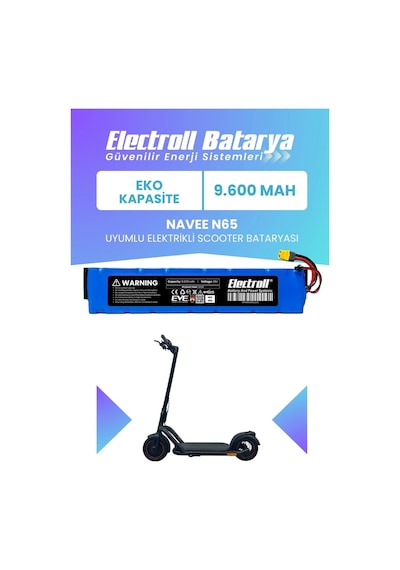 Navee N65 Uyumlu Batarya Eko Kapasite 48v 9.600mah Elektrikli Scooter Bataryası Çok Renkli