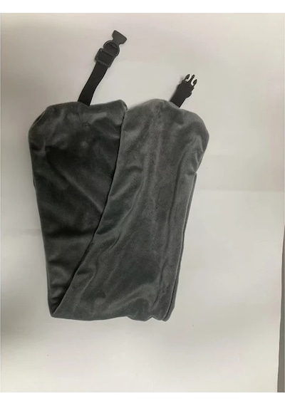 Gaojunshop01 Ayarlanabilir Doldurulabilir Seyahat Boyun Yastığı Gri Taşınabilir Katlanır Yumuşak