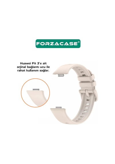 Forzacase Huawei Fit 3 İle Uyumlu Tokalı Silikon Kordon Kayış - Fc635 Açık Pembe