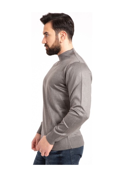 Nacar Store Erkek Gri Yarım Boğazlı Kazak