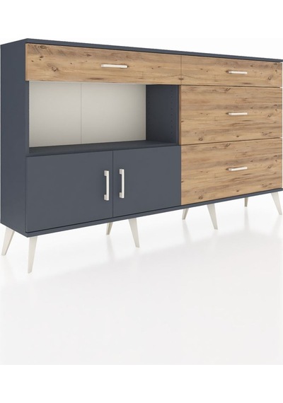Arges Konsol Tek Raflı 4 Çekmeceli 2 Kapaklı 176x30x99 Antrasit-a Antrasit-antrasit/çam Arges Konsol Tek Raflı 4 Çekmeceli 2 Kapaklı 176x30x99 Antrasit-a Antrasit-antrasit/çam