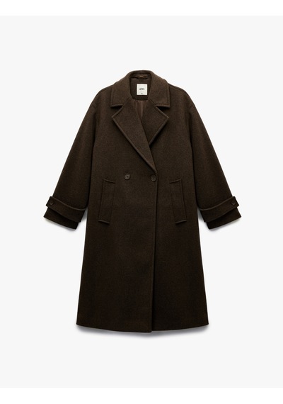 Koton Astarlı Düğmeli Kruvaze Uzun Kollu Oversize Kaşe Kaban Kahverengi 6wak00058ew Kahve Koton Astarlı Düğmeli Kruvaze Uzun Kollu Oversize Kaşe Kaban Kahverengi 6wak00058ew Kahve
