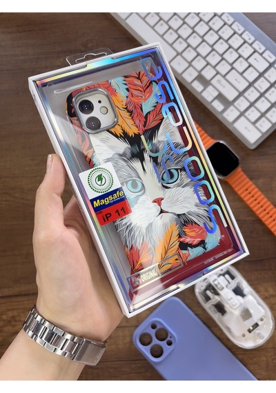 İphone 11 Kılıf Magsafe Uyumlu Hayvan Figürlü Premium Kapak Kılıf Soo-740 Desen6