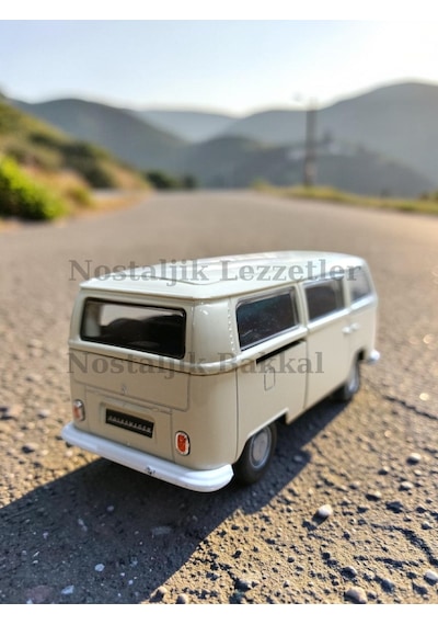 Nostaljik Beyaz Volkswagen Type 2 1/32 Ölçek Metal Çek Bırak Kapılar Açılır Model Araba Çok Renkli