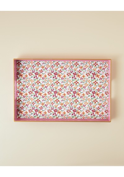 Country Bloom Tepsi 40x26 Cm Pembe