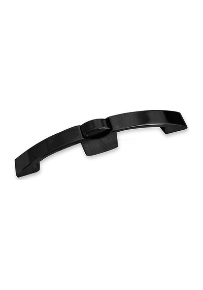 Kulplu Oval Basçek Dolap Kilidi 16cm - Mat Siyah