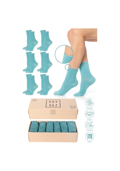 Saysez Bambu Kadın Lastiksiz Su Yeşili Soket Dikişsiz Premium Çorap Kutulu 6'lı / İz Bırakmaz /sıkmaz Çorap Renkli Saysez Bambu Kadın Lastiksiz Su Yeşili Soket Dikişsiz Premium Çorap Kutulu 6'lı / İz Bırakmaz /sıkmaz Çorap Renkli
