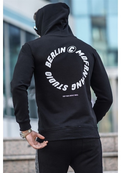 Madmext Siyah Baskılı Sweatshirt 5306 Siyah