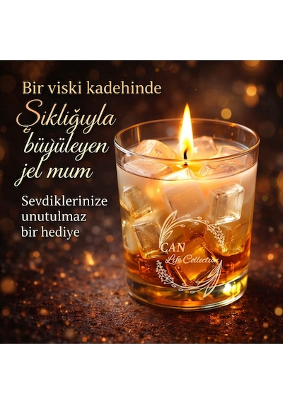Viski Kadehinde Jel Mum Açık Sarı