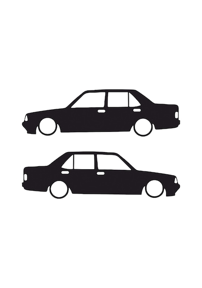 2 Adet Tofaş Şahin Basık Oto Sticker, Kelebek Cam Sticker 20x7 Cm