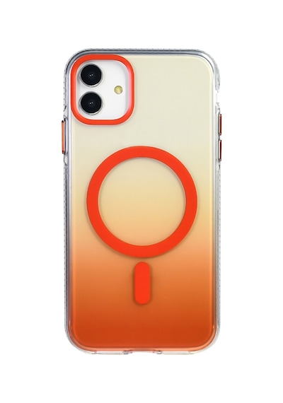 Apple Uyumlu iPhone 11 Kılıf M-safe Şarj Özellikli Transparan Renk Geçişli Zore Toros Kapak Gold