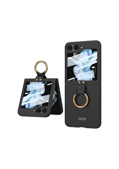 Galaxy Z Flip 5 Kılıf Kıpta Yüzüklü Flip Sert Kılıf