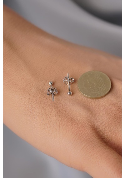 14 Ayar Altın Mini Yuvarlak Top Küpe Erkek Kp5969 Sarı Altın