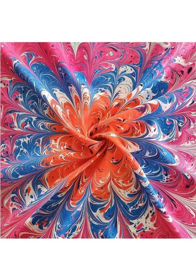 Elif Ebru Ebru Sanatı El Yapımı Özel Koleksiyon Twill İpek Eşarp Ozltıe 18 001