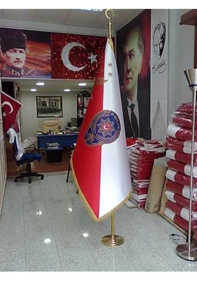 Özel Logolu Telalı Makam Bayrağı Direksiz