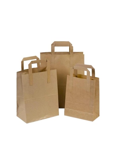 Flat Kraft Kağıt Çanta Karton Hediyelik Poşet Torba - 25x28 Cm. - 10 Adetlik 1 Paket Kraft 25 X 25 X
