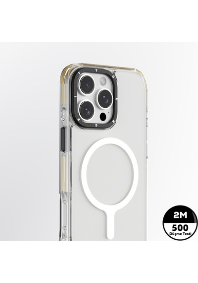 Apple iPhone 16 Pro Max Uyumlu Kılıf Magsafe Şarj Özellikli Youngkit Crystal Color Serisi Kapak Sarı