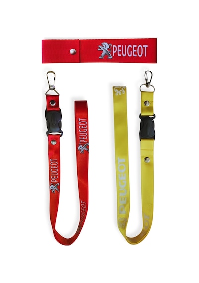 Peugeot Uyumlu Kırmızı Renk Yüksek Kalite Tampon Dili & Çeki Ipi / Sarı Kırmızı Oto Ayna Askısı