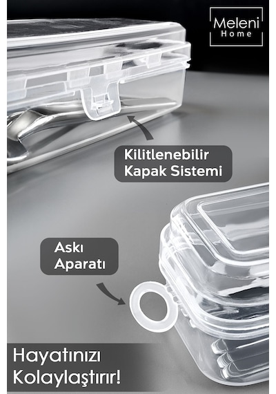 6 Adet Çatal Kaşık Bıçak Saklama Kutusu - Organizer Kaşıklık Taşıma Kabı Çok Amaçlı Düzenleyici