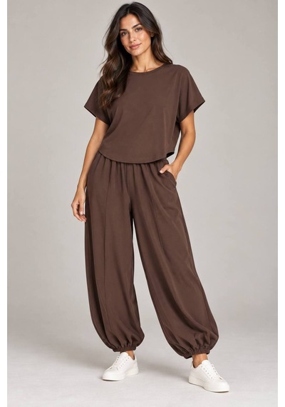 Lismina Balon Pantolon - Jogger Kahverengi
